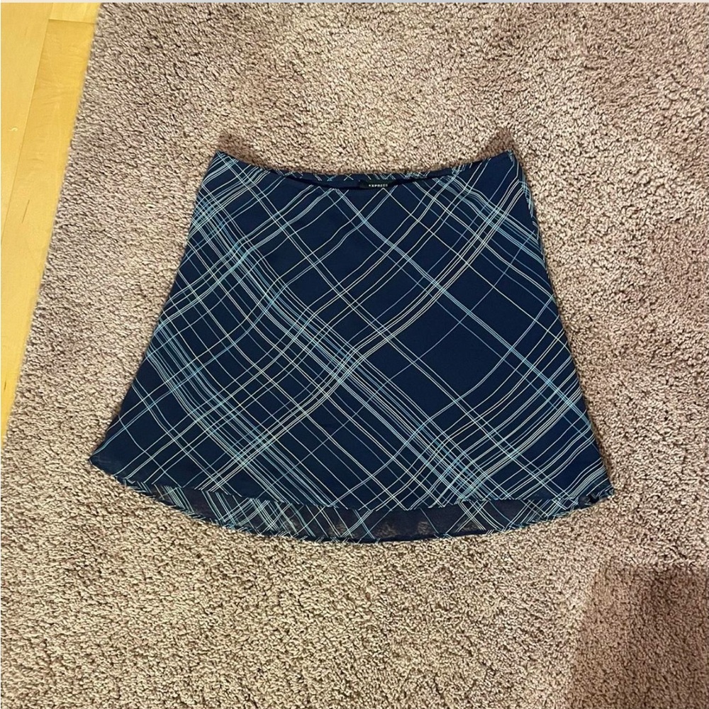 Y2K Express Blue Striped Skirt